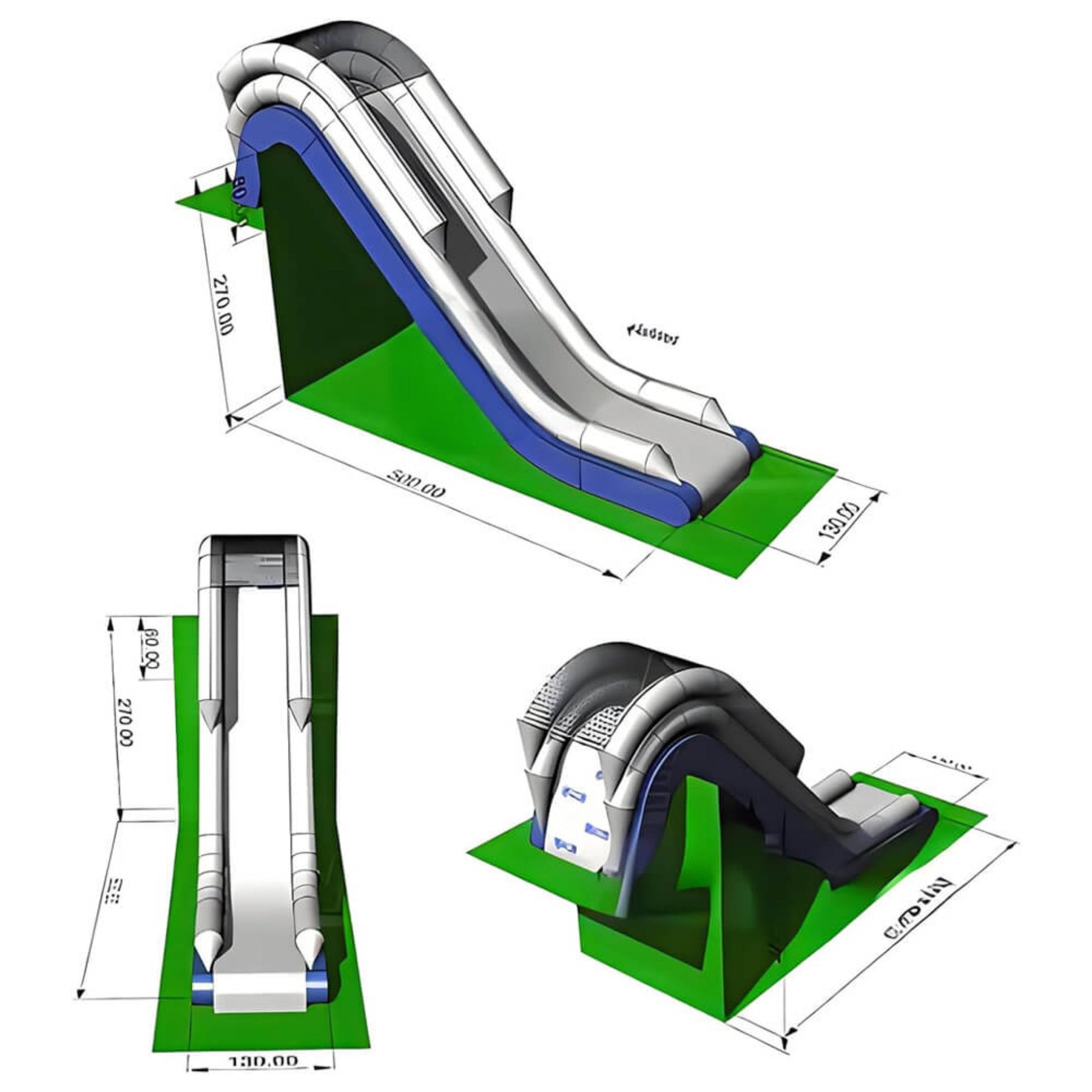 Extra-Large Inflatable Private Dock Swimming Pool Yacht Water Slide With Safety Net And Electric Air Pump (SAK14286)