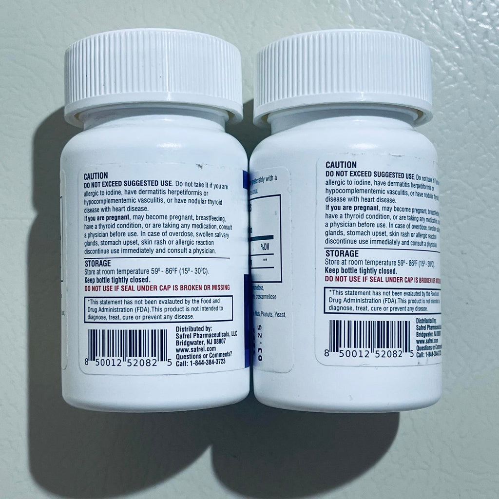 Safrel Potassium Iodide 65 mg 60 Tablets (2 pkgs) EXPIRED 3/25