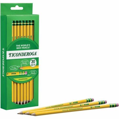 Dixon Ticonderoga No. 2 Pre-Sharpened Pencils, 30-Pack