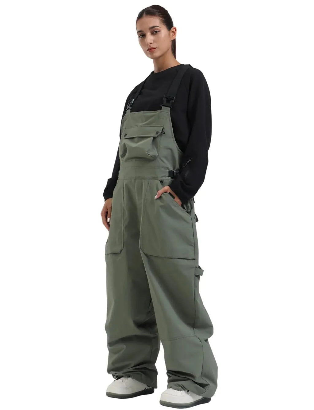 GSOU SNOW Snowboard Bibs Women Ski Pants Snow Overalls Super Baggy Waterproof Winproof Insulated Warm