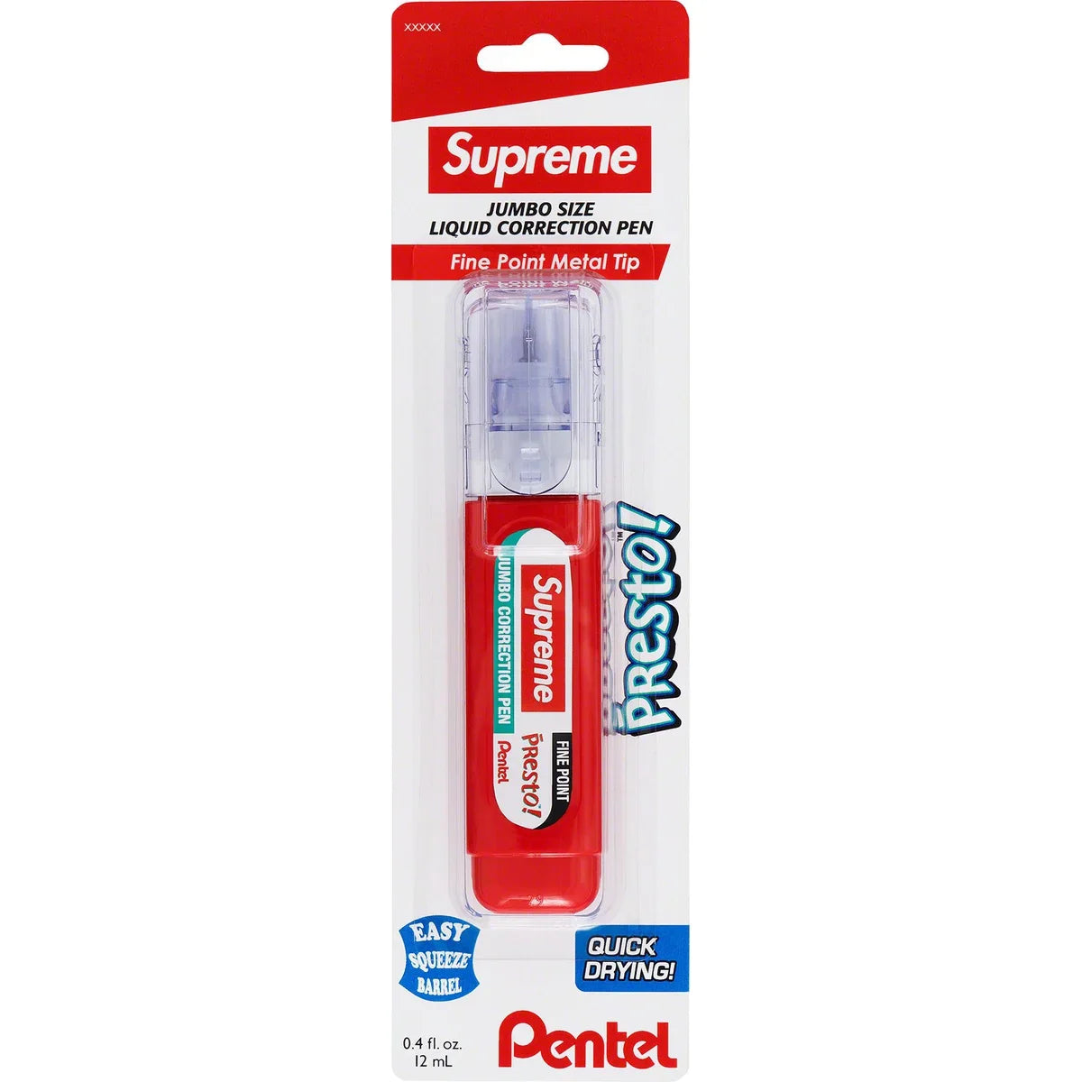 Supreme Pentel Presto Correction Pen Red