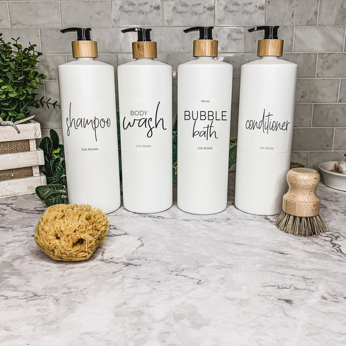 32oz White Plastic Refillable Dispenser Bottles - Reusable Soap Lotion Pump