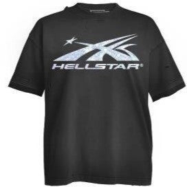 Hellstar Classic Logo Tee Black/Silver Crystal