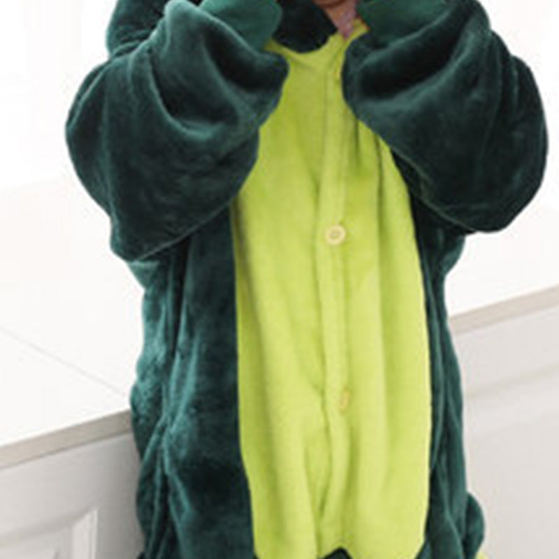 Flannel Funny Dinosaur Pajama Animal Dinosaur Family Home Funny Costume One-Piece