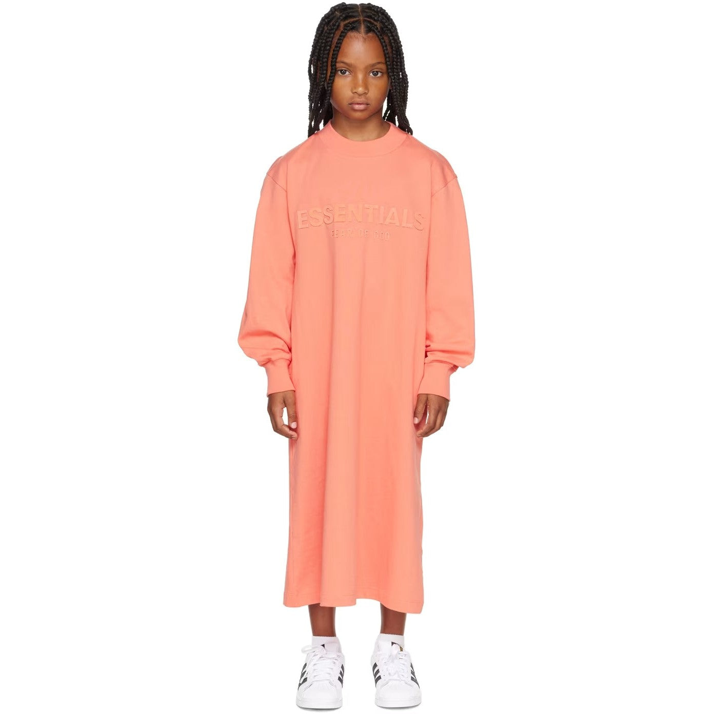 Fear Of God Essential Kids Pink Logo T-Shirt Dress