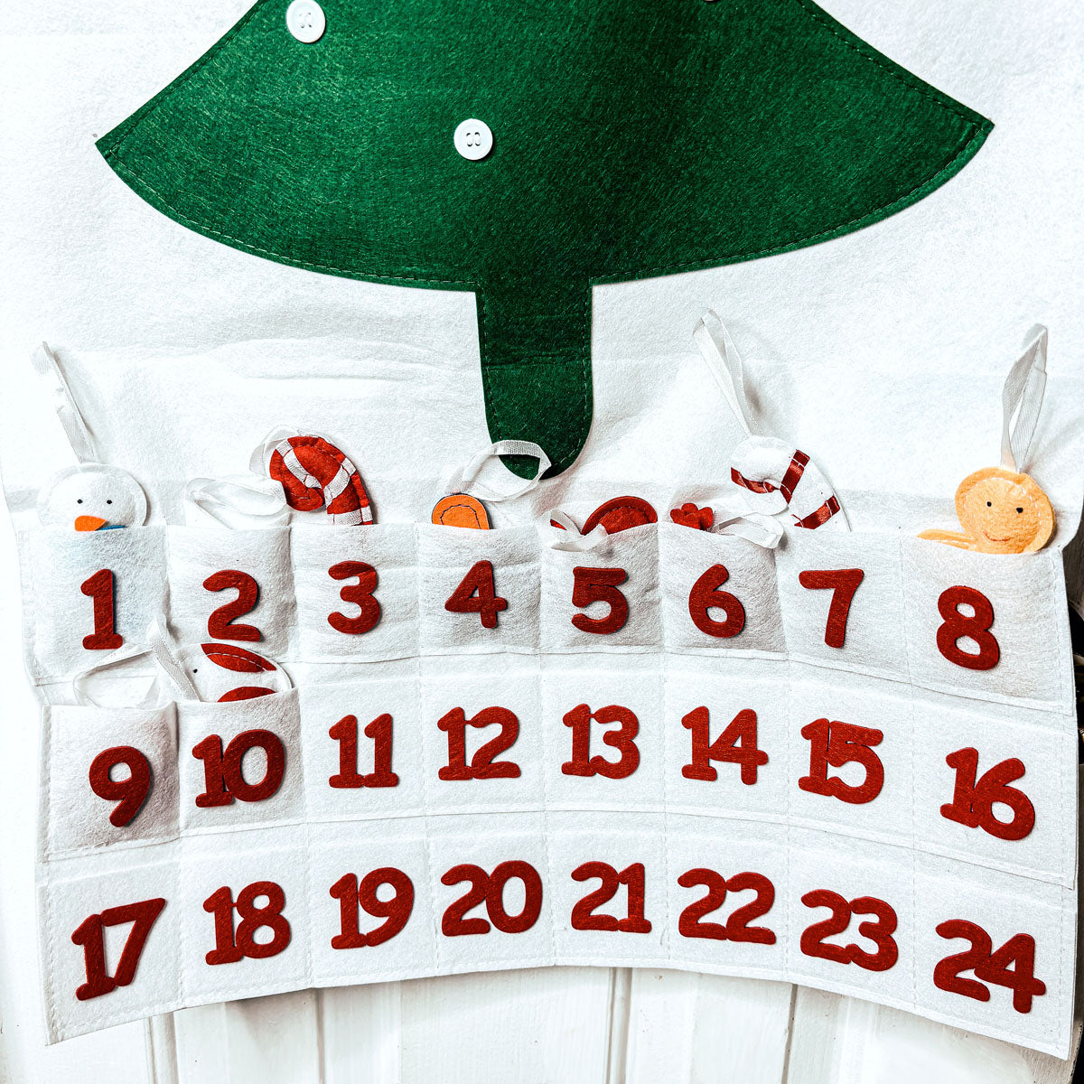 Felt Christmas Advent Calendar Kids Countdown Pockets And Felt Ornaments