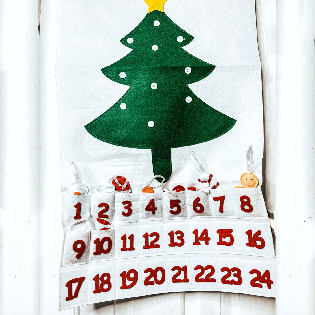 Felt Christmas Advent Calendar Kids Countdown Pockets And Felt Ornaments