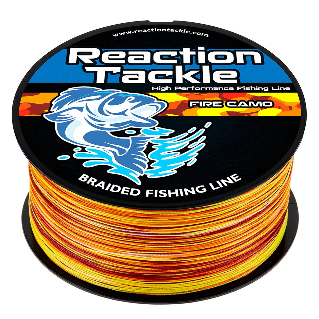 Reaction Tackle Braided Fishing Line - Fire Camo - NEW