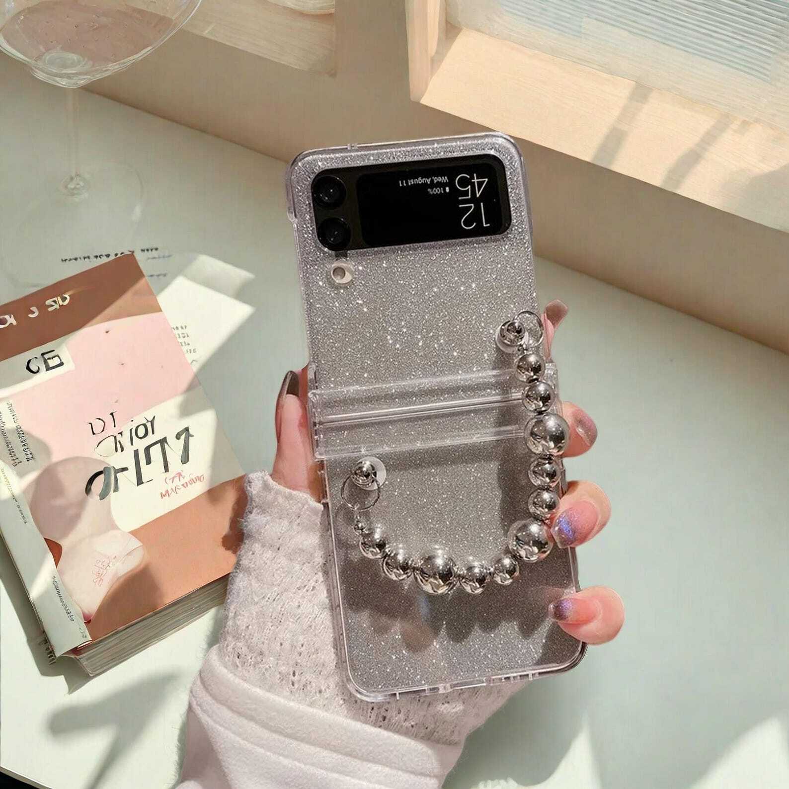 Glitter Bracelet  case for Samsung Galaxy Z Flip 3 4 5 6 Case with Hard Protective Hinge Cover with Secure Grip for Z Flip Phones