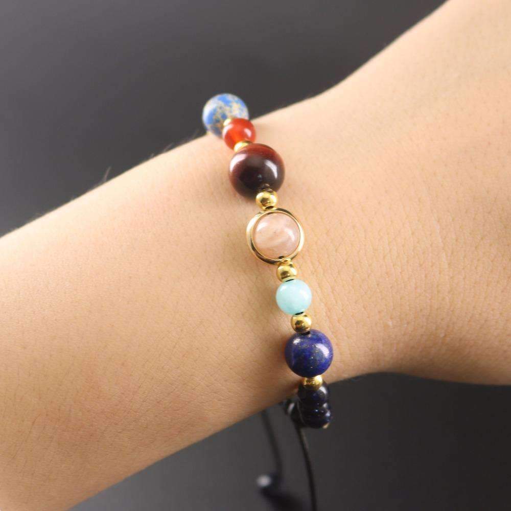 Galaxy Beaded Bracelet Adjustable Planet Charm Bracelet