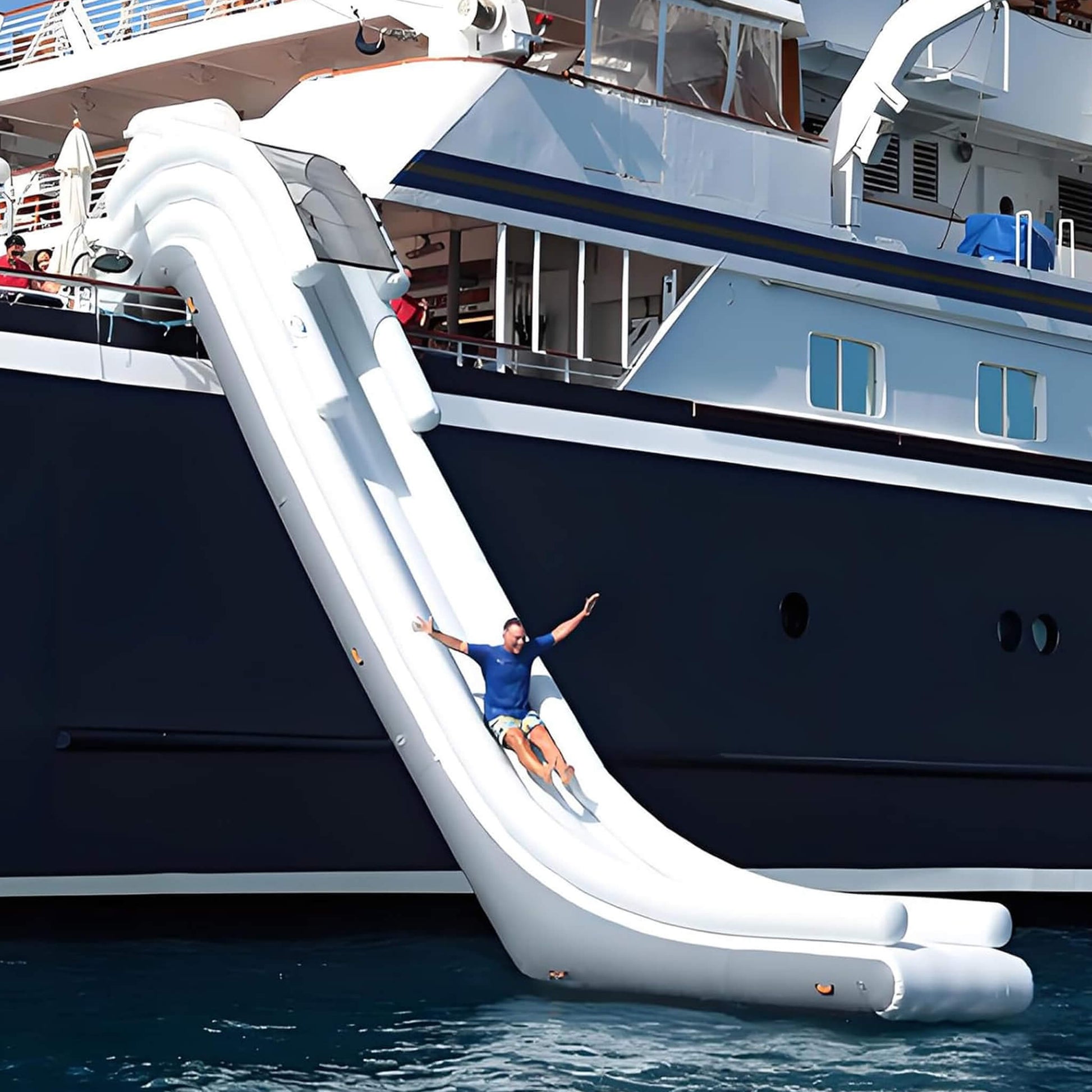 Giant Inflatable Luxury Yacht Slide With Air Pump And Protection Net [Made-To-Order] (SAK43586)