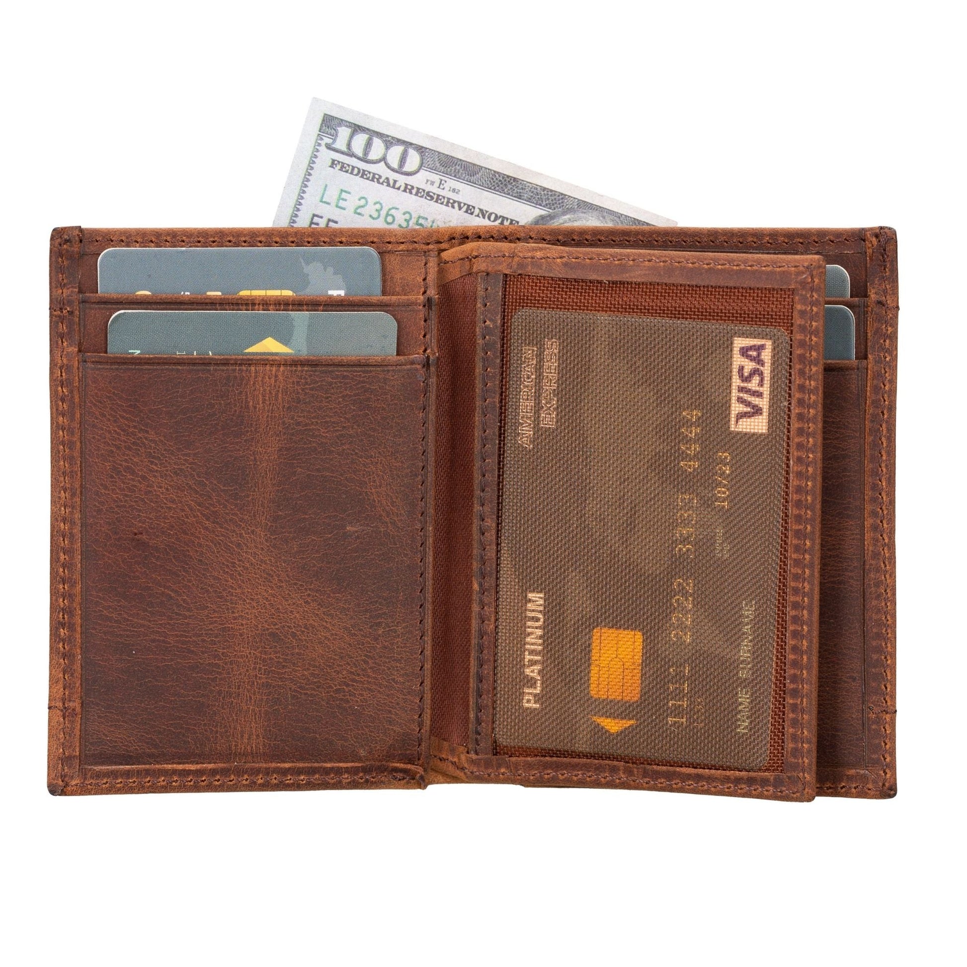 Glendo Apple AirTag Slot Leather Wallet, Handcrafted, Unisex