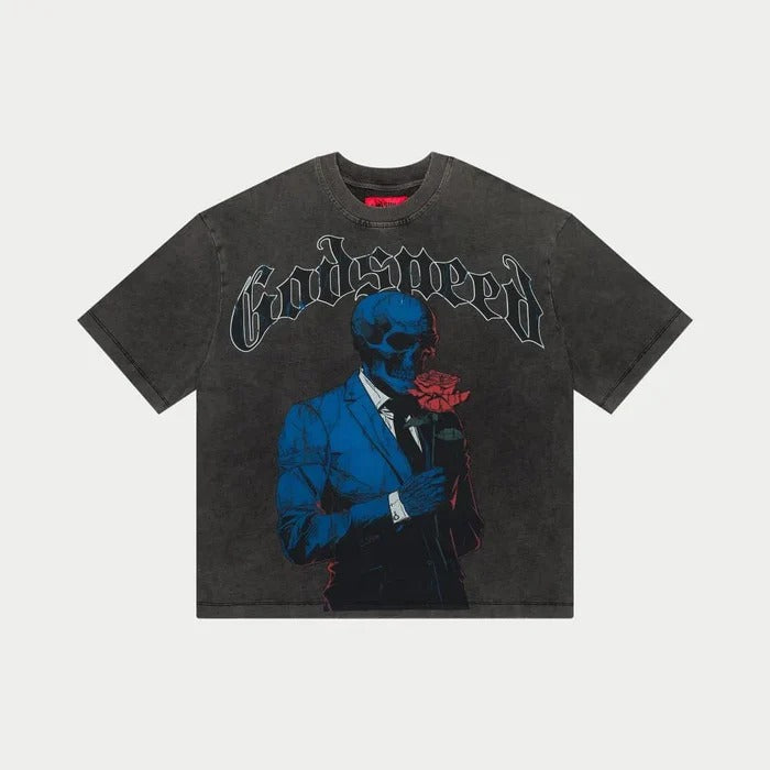 Godspeed Men's Smell The Roses T-Shirt Grey wash