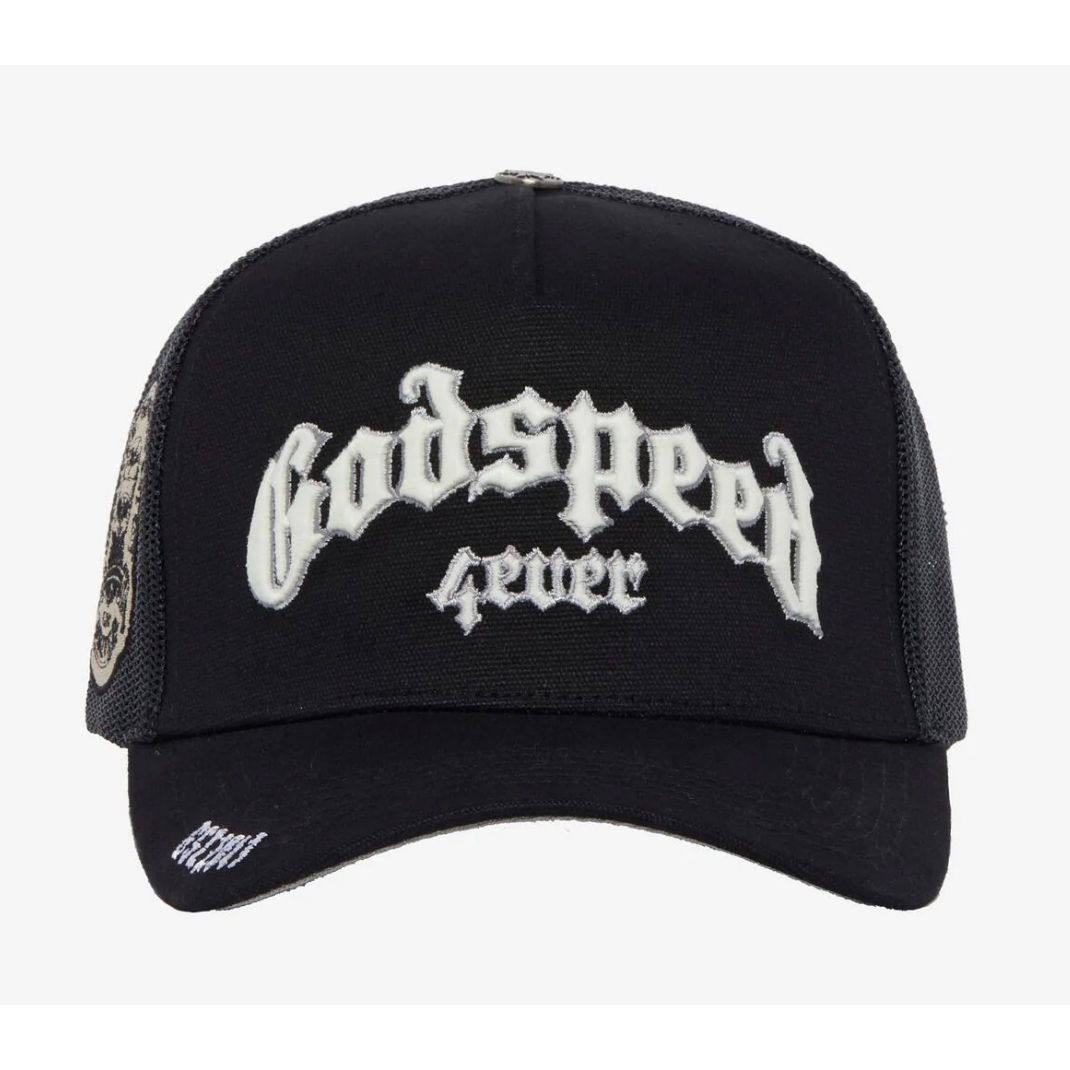 Godspeed Forever Trucker Hat Og (Black/Grey Brim)