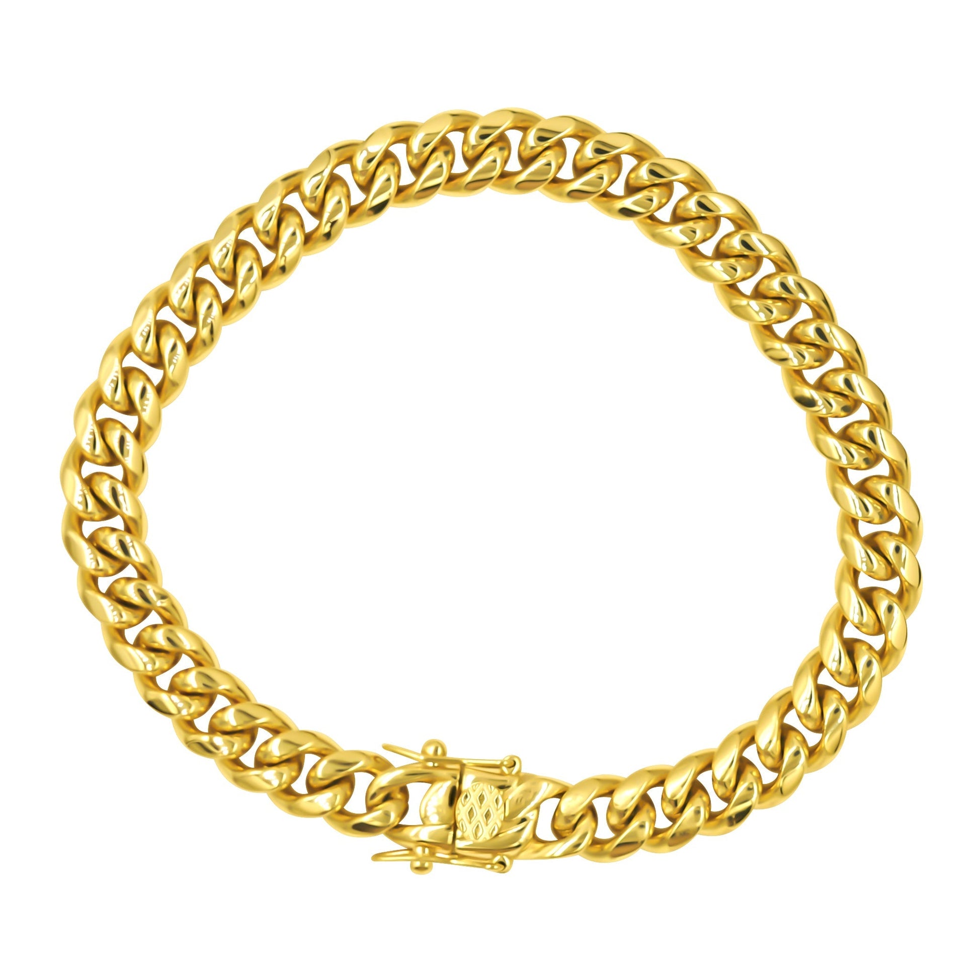 8mm Stainless Steel Curb Chain Bracelet Polished Men
