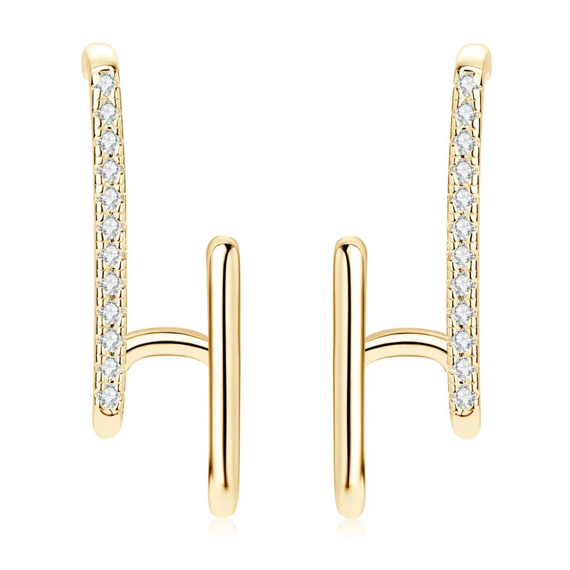 Moissanite Geometric Stud Earrings 925 Sterling Silver Push Back Gift For Women