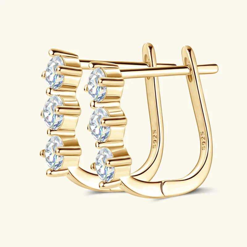 1.7ct Moissanite Necklace And Earrings Set 925 Sterling Silver Y Pendant D