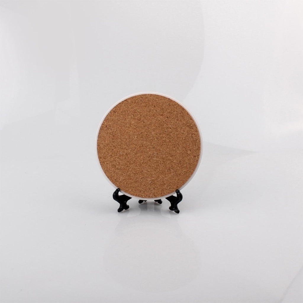 Golden Geometric Ceramic Coaster 4 Inch Cork Back Modern Thirsty Coaster Single Or Set