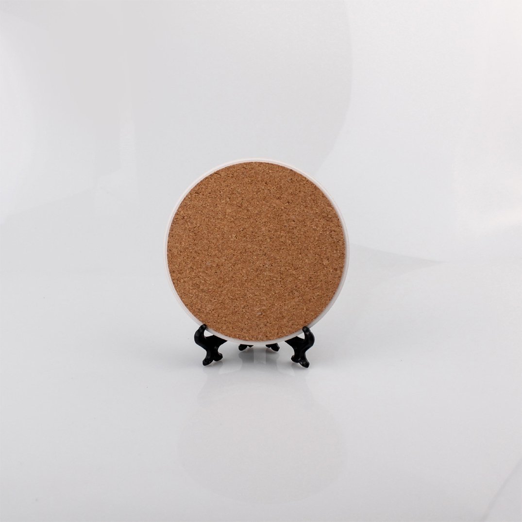 Golden Geometric Ceramic Coaster 4 Inch Cork Back Modern Thirsty Coaster Single Or Set