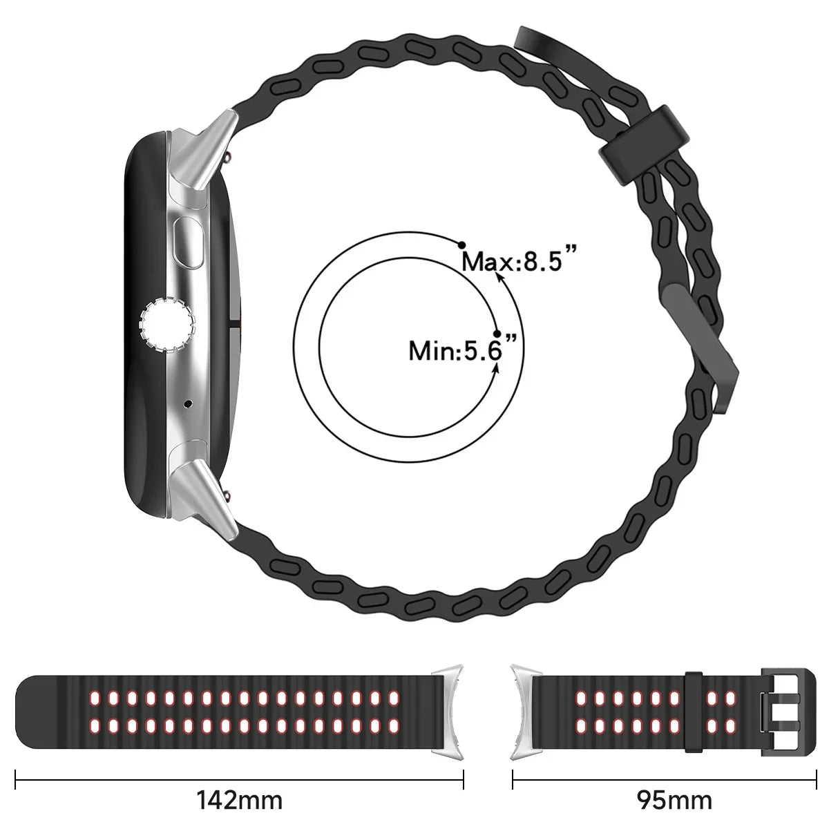 Google Pixel 1 2 3 4 41mm 45mm Silicone Strap-Soft