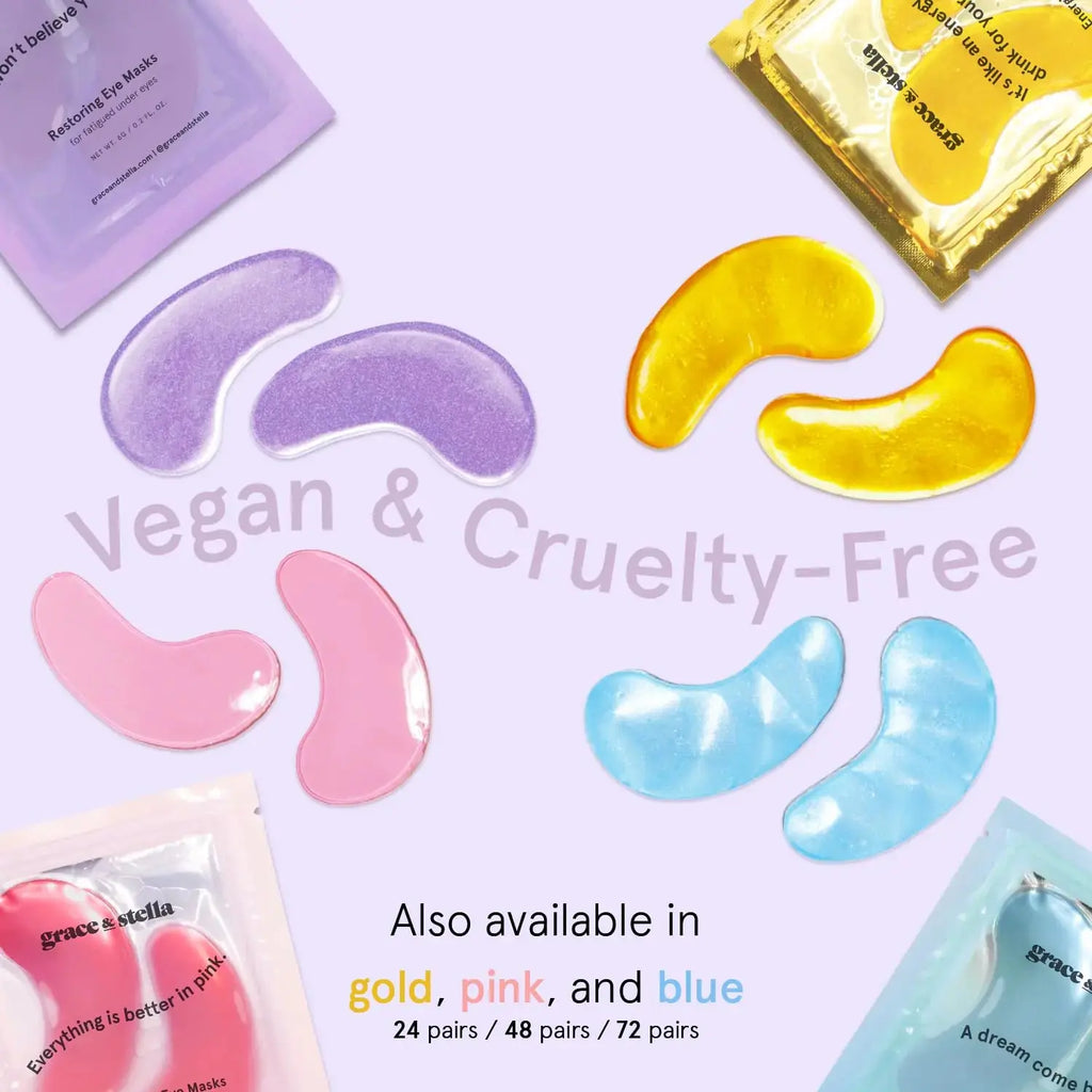 grace & stella Restoring Purple Eye Masks - Dermatologist Tested Eye Treatment Gels Cruelty-Free