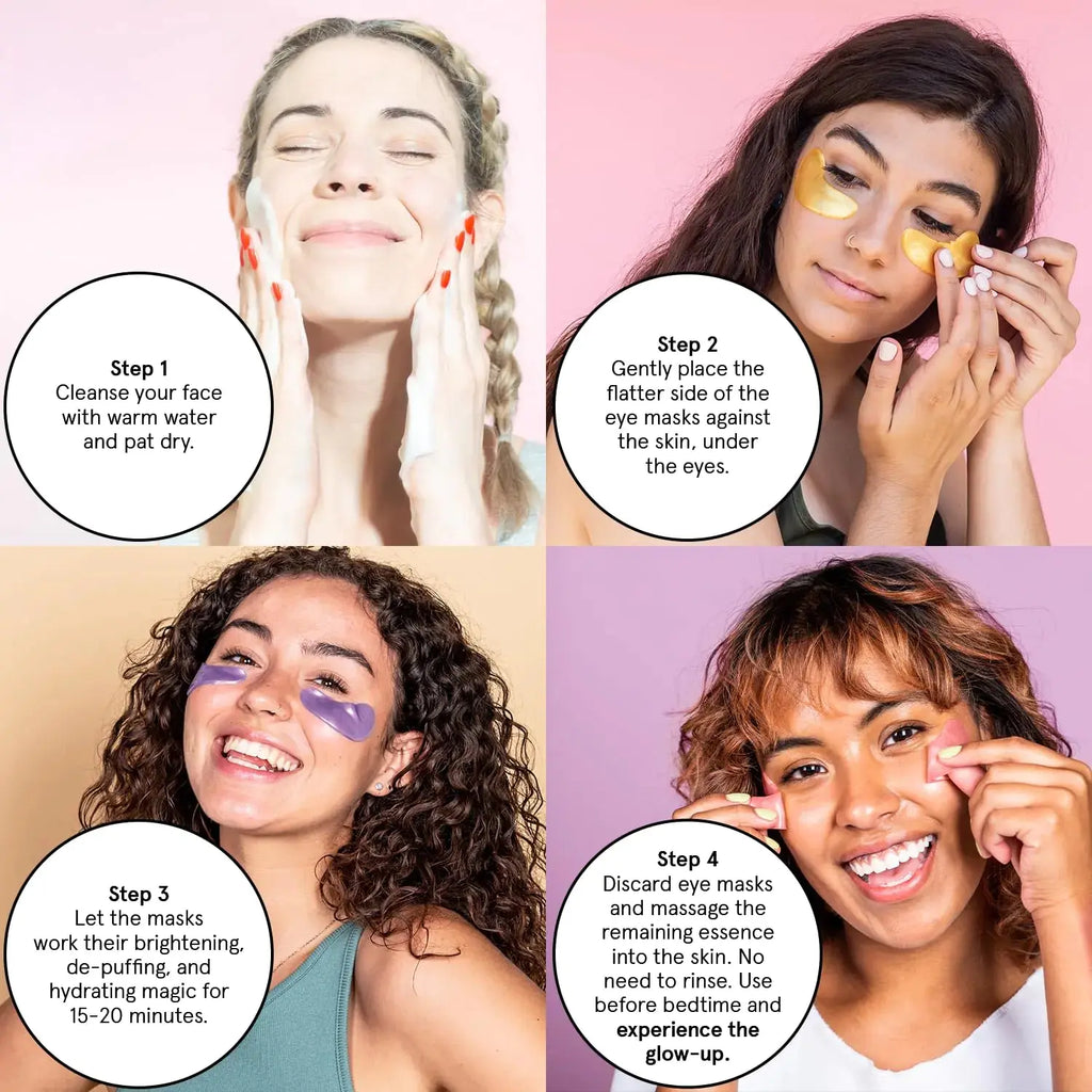 grace & stella Restoring Purple Eye Masks - Dermatologist Tested Eye Treatment Gels Cruelty-Free