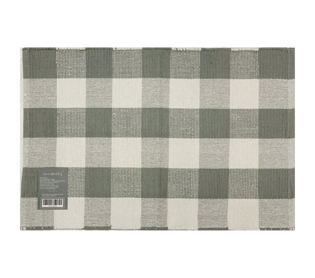 Gray Buffalo Check Doormat Base Mat Layering Backing For Welcome Mats Gingham Entryway Rug