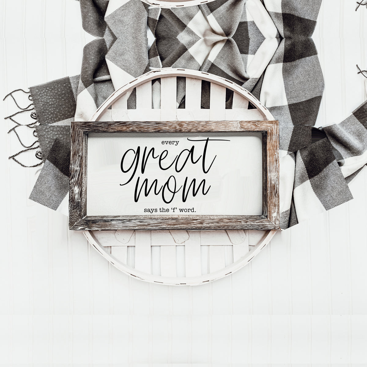 Funny Mom Sign Every Great Mom Says The F Word Wood Desk Or Wall Decor