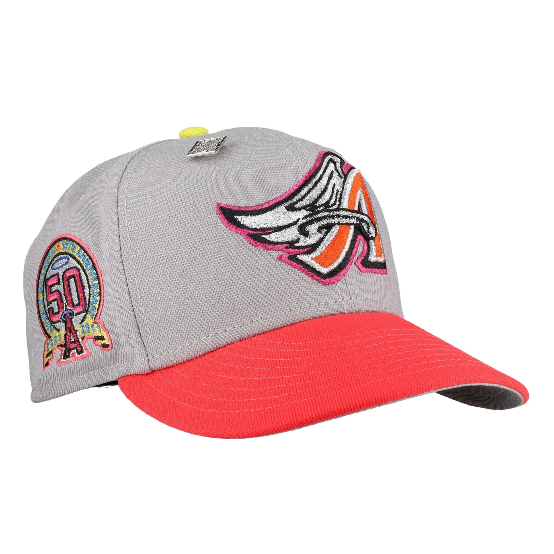Anaheim Angels 50th Anniversary Patch Grey 59Fifty Fitted Hat
