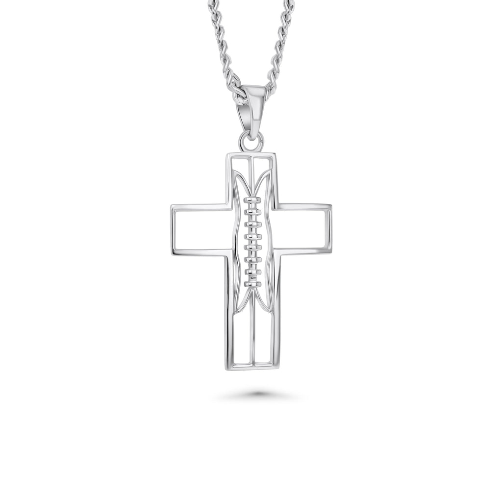 Gridiron Football Cross Necklace