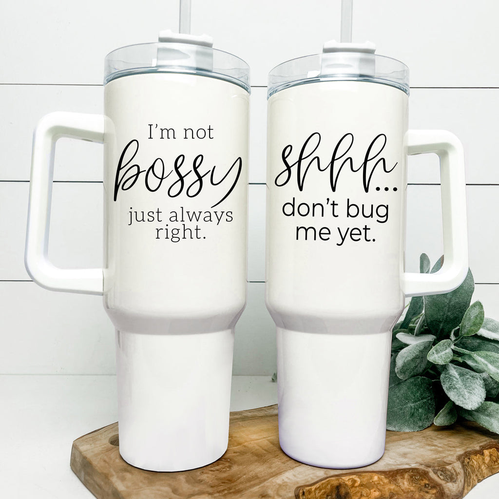 Don't Bug Me 40oz Insulated Tumbler With Handle Lid Straw Travel Mug