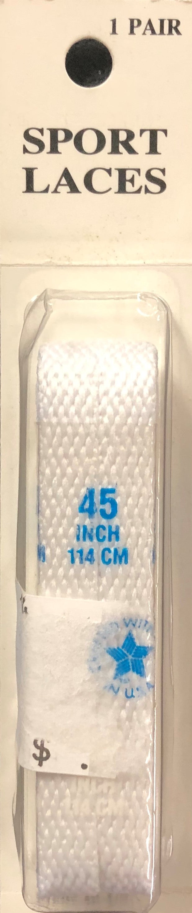 45" Flat Shoe Lace - White