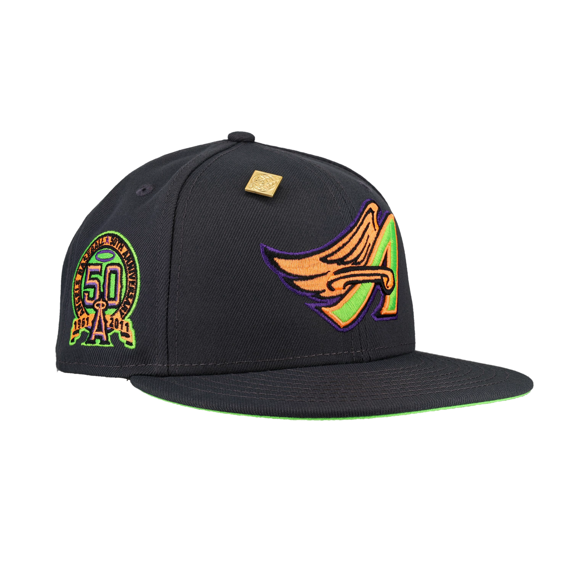 Anaheim Angels 50th Anniversary Patch Grey New Era 59Fifty Fitted Hat