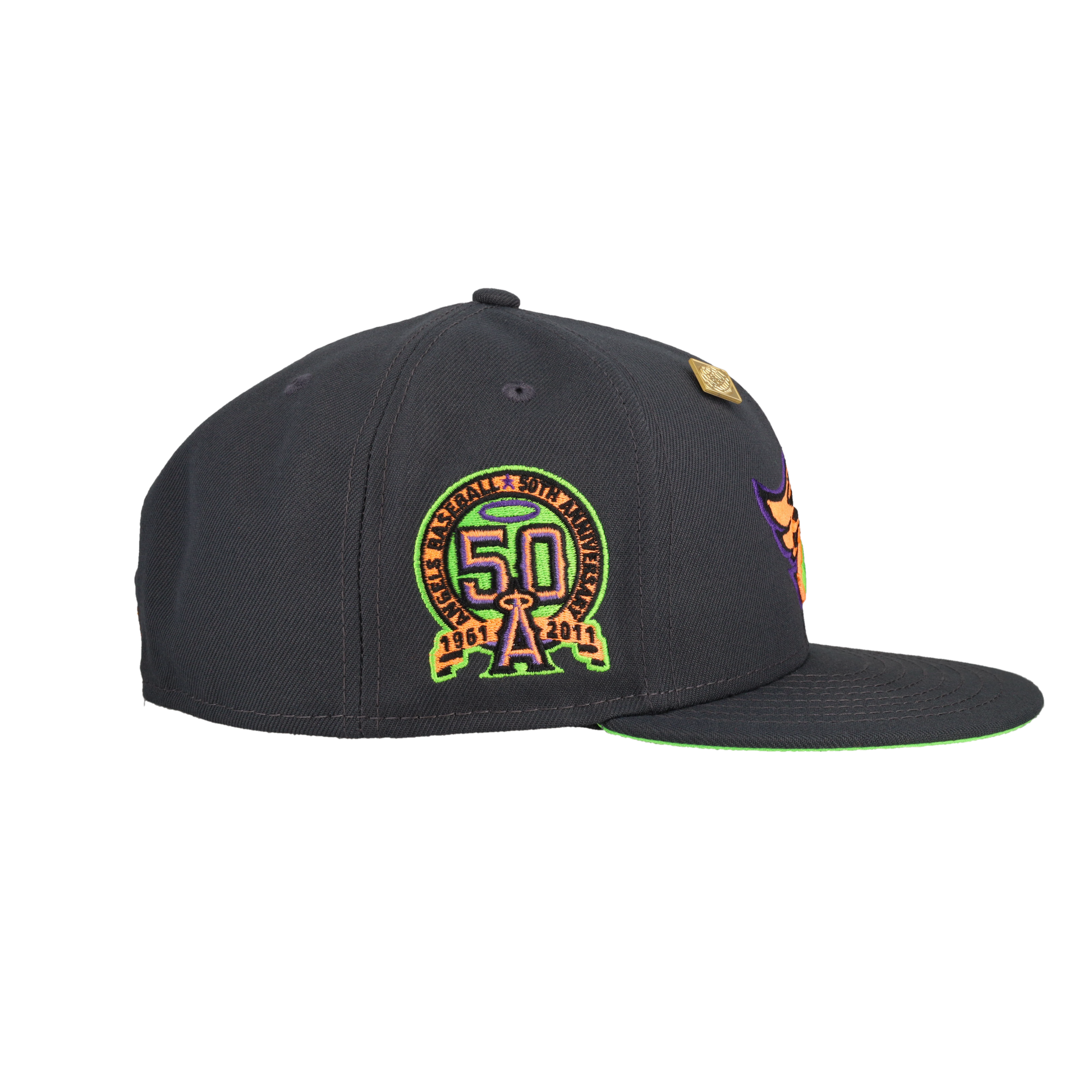 Anaheim Angels 50th Anniversary Patch Grey New Era 59Fifty Fitted Hat