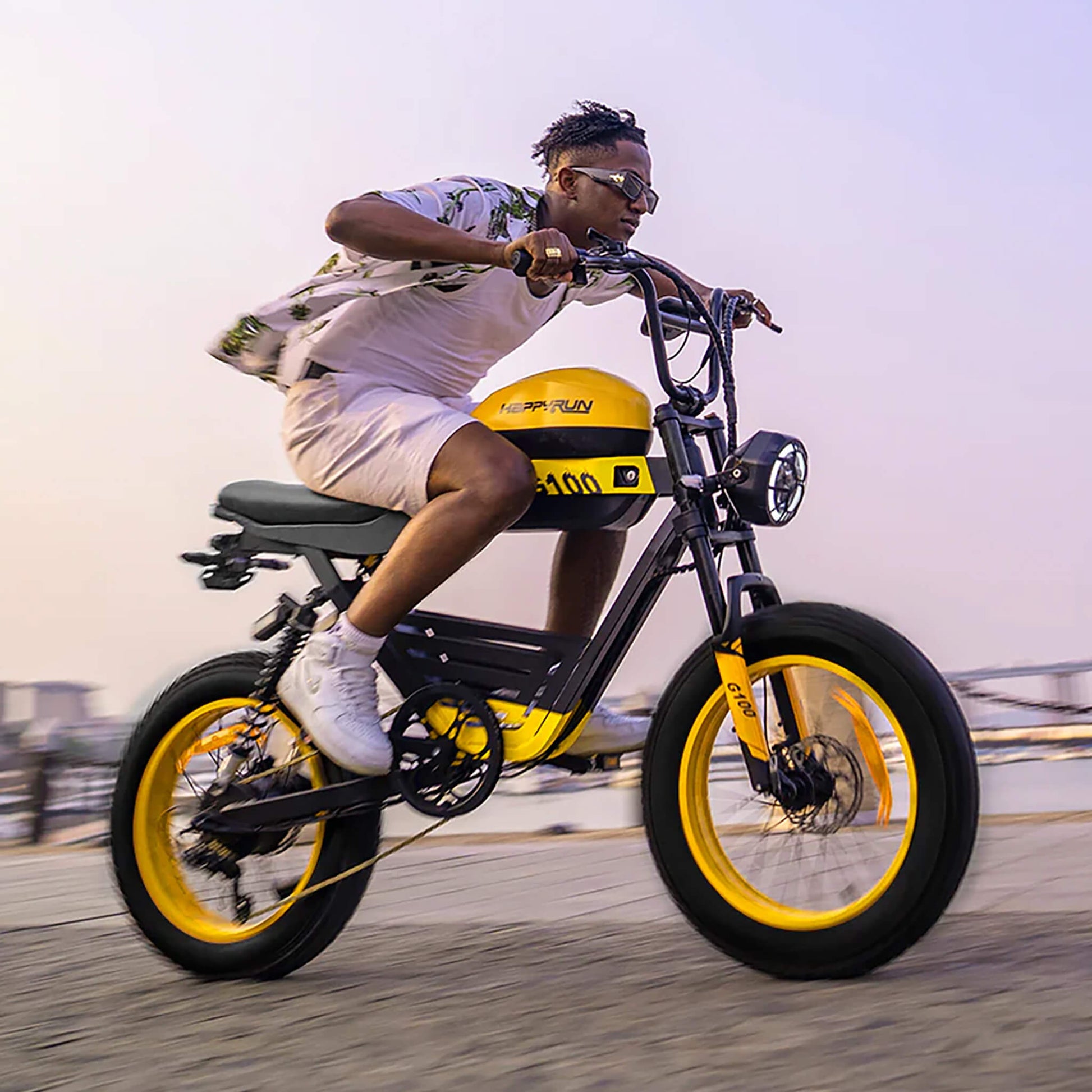 HappyRun G100 (G100 Pro) Long Distance Electric Fat Tire Bike Motorcycle (SAK95715)