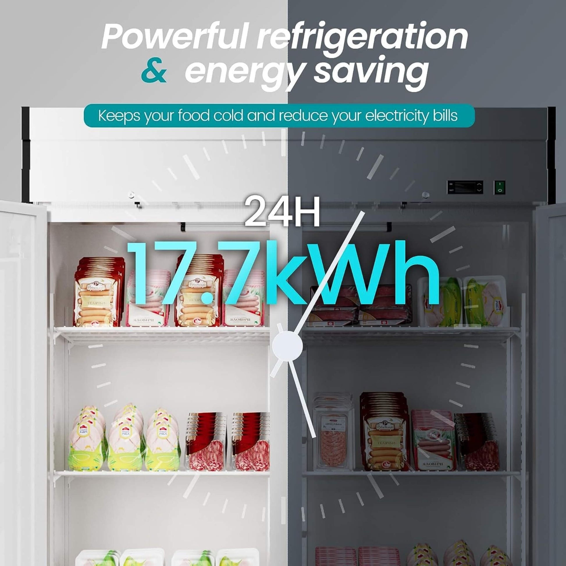 Heavy-Duty 54-Inch 2-Door Stainless Steel Commercial Freezer With OmniSmart Temperature Control (SAK91765)