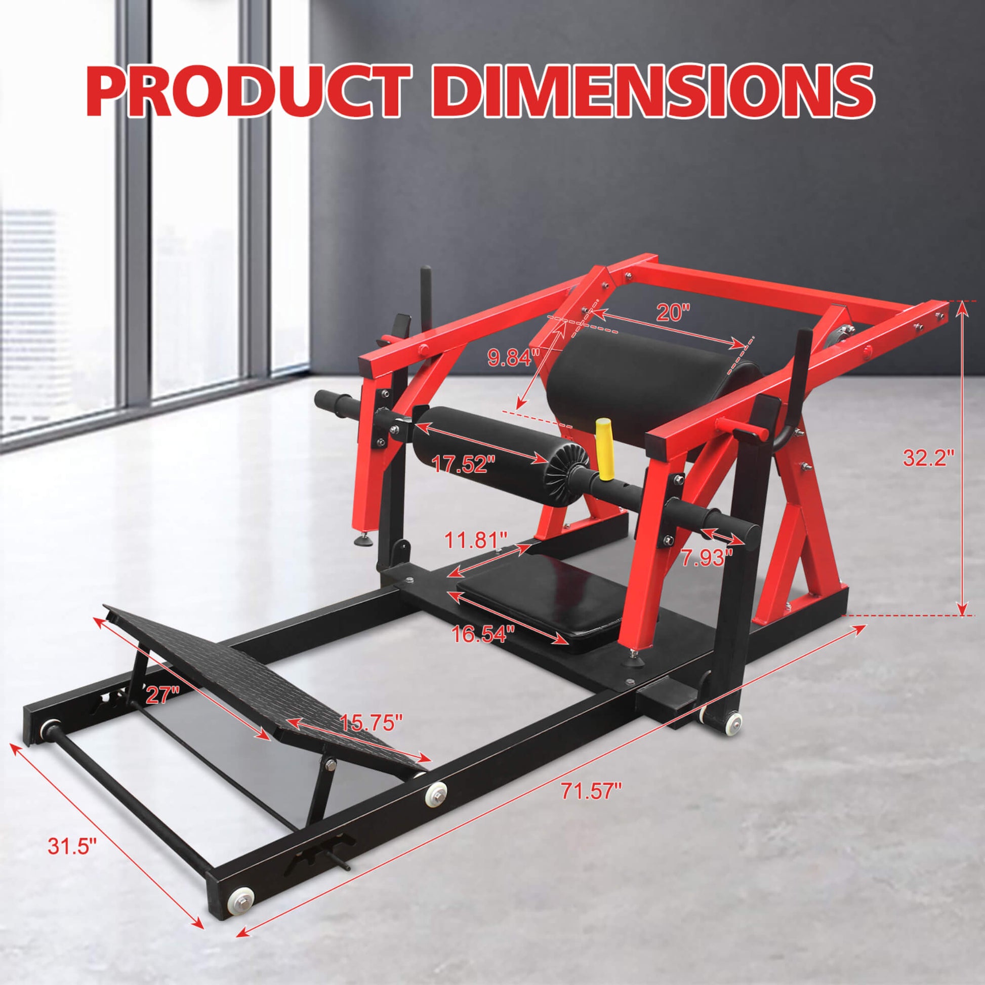 Rovix Heavy-Duty High Strength Steel Hip Thruster With Non-Slip Handles And Comfortable Foam Paddings (SAK92581)