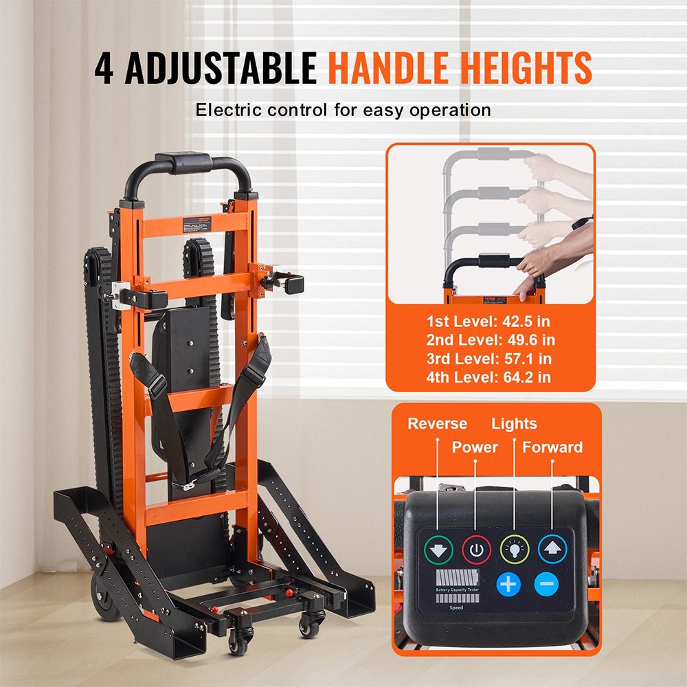 Heavy-Duty Premium Electric Folding Stair Climbing Wheelchair Hand Truck Dolly, 450LBS (SAK23175)
