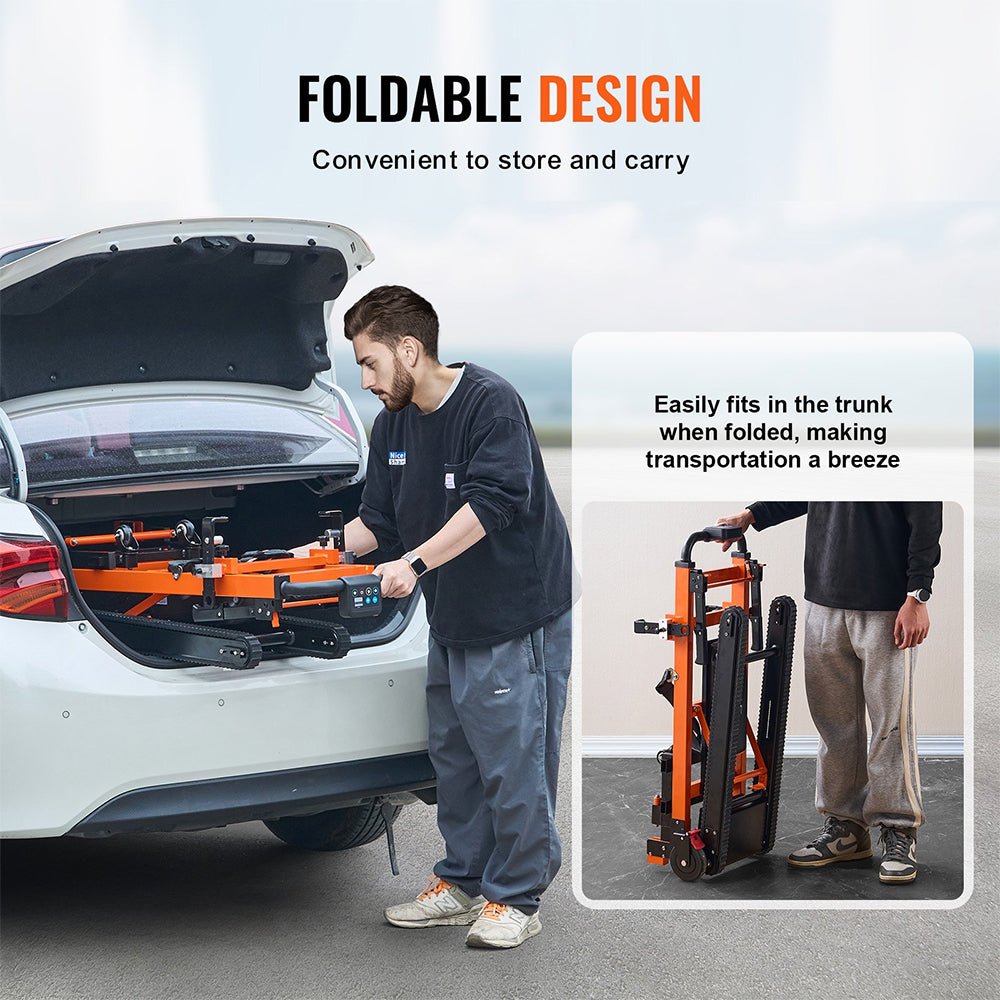 Heavy-Duty Premium Electric Folding Stair Climbing Wheelchair Hand Truck Dolly, 450LBS (SAK23175)
