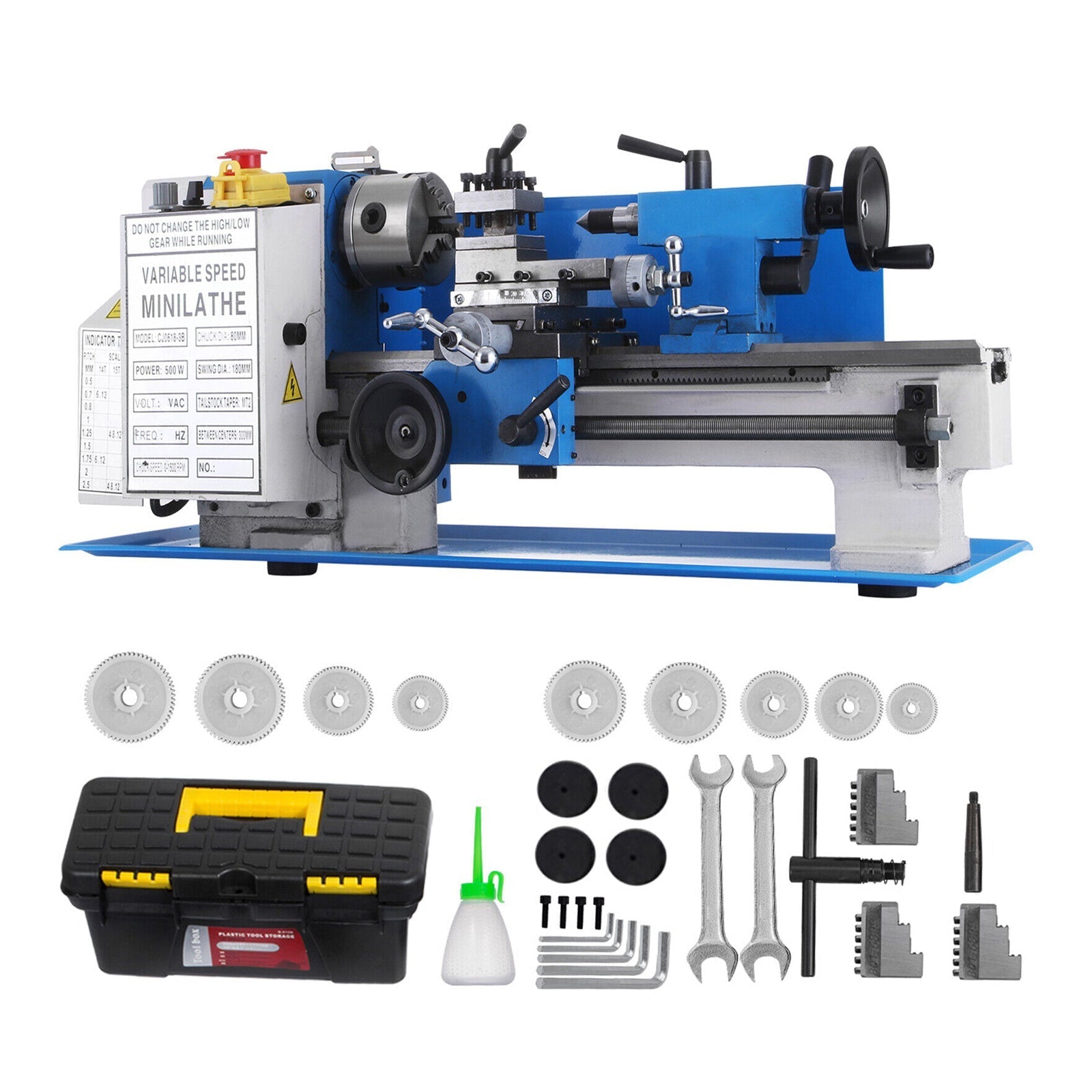 Heavy-Duty Small Bench Top Metalworking Lathe Machine W/ Accessories (7x12)" (94203871)