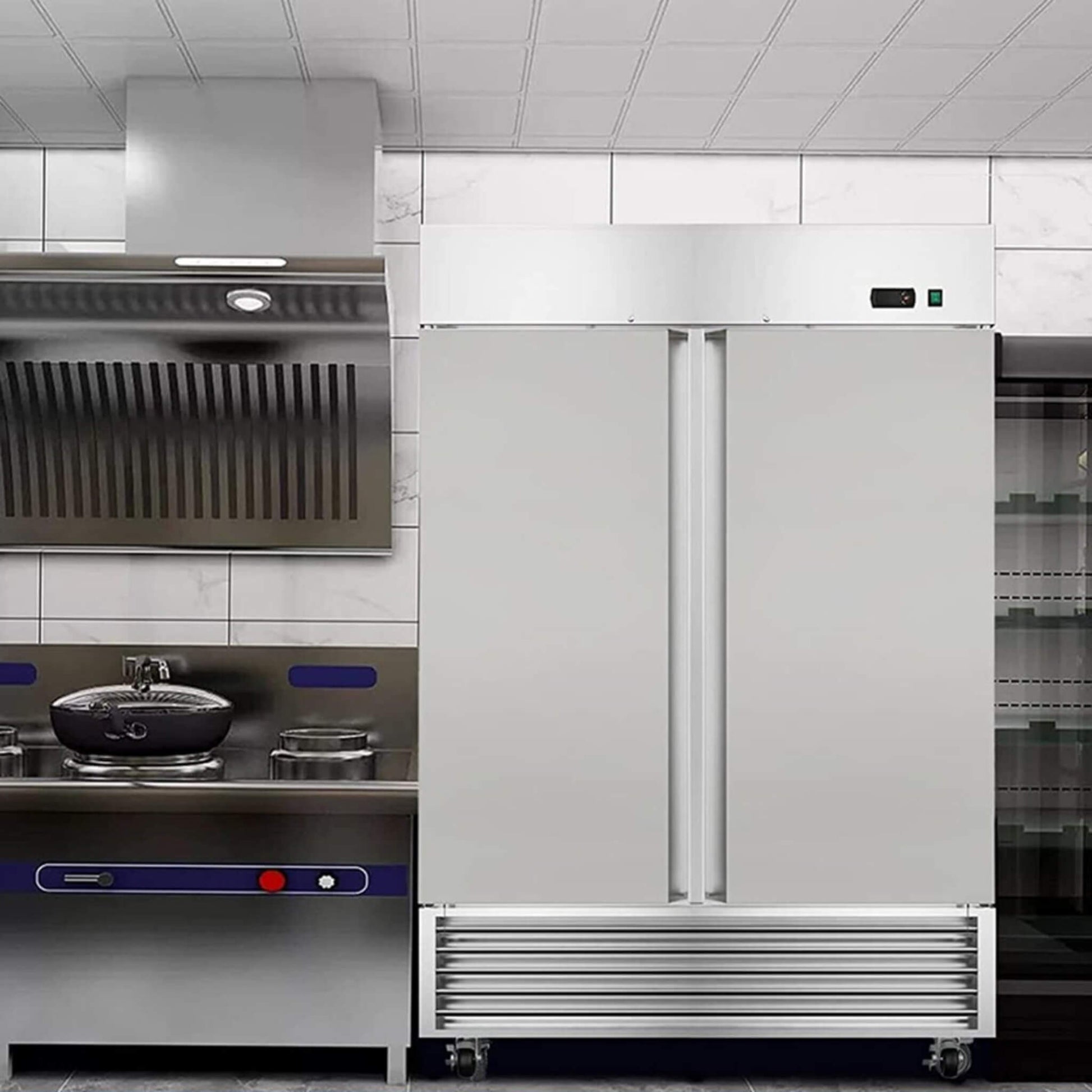Large 49 Cu.Ft Two Door Stainless Steel Commercial Industrial Restaurant Freezer, 54-Inch (SAK57246)