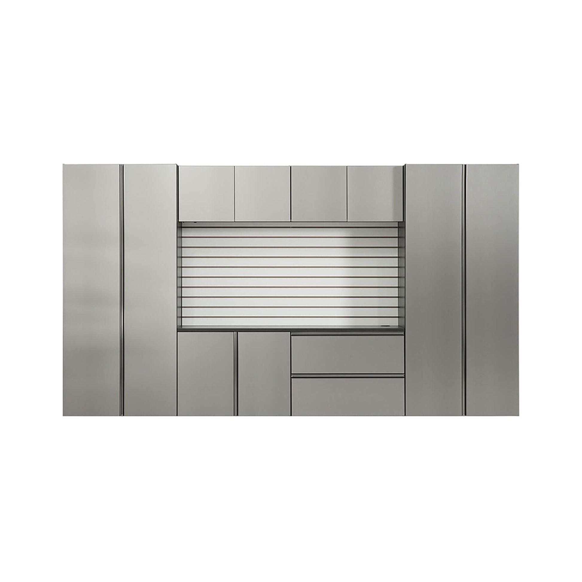 Alora Heavy-Duty Wall-Mounted Metallic Gray Garage Cabinet Set With Soft Closing Doors And Drawers (SAK24368)