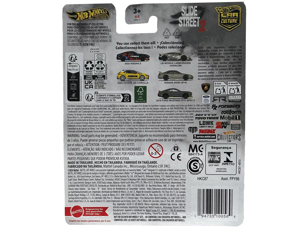 2023 Toyota GR Corolla "Rain X" Yellow "Slide Street 2" Series Diecast Model Car by Hot Wheels