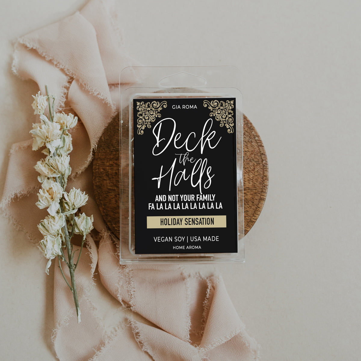 Holiday Sensation Scented Soy Candle Festive Citrus Spice Sweet Herbal Notes Holiday Home Fragrance