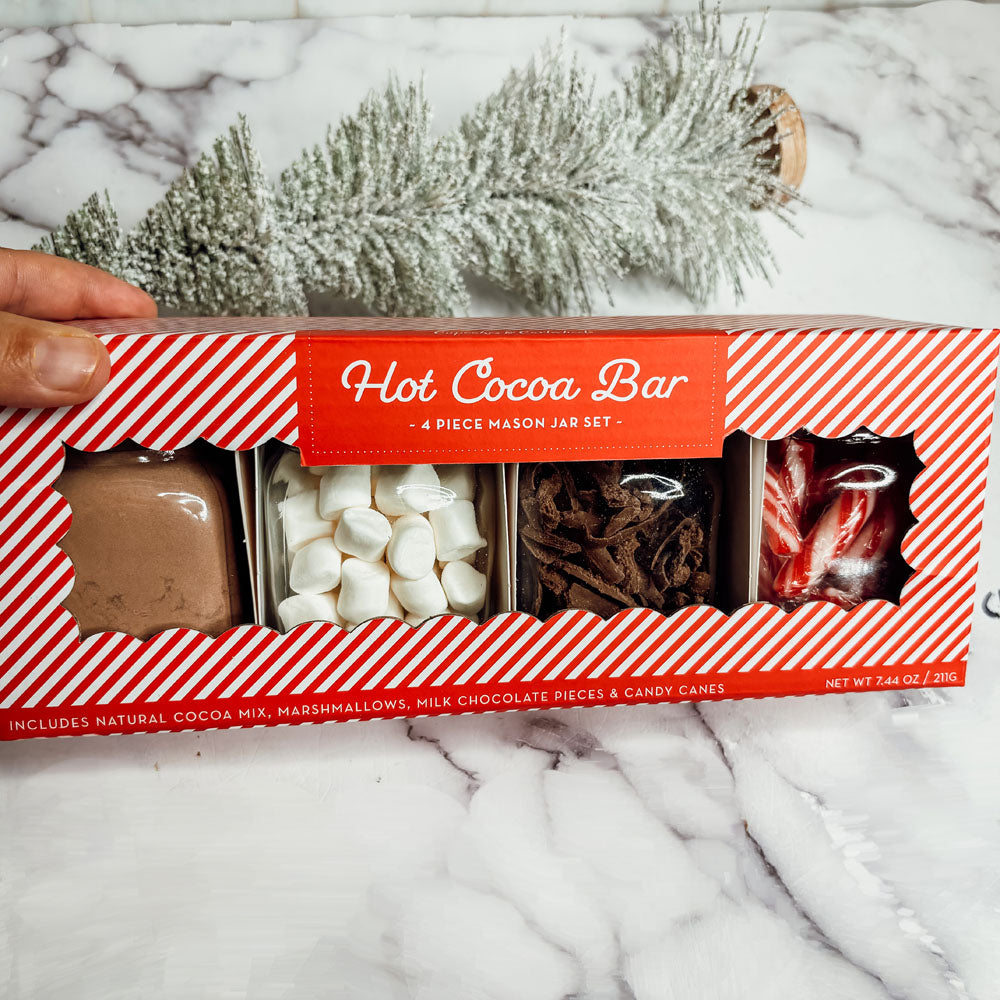 Hot Cocoa Bar Mason Jar Kit DIY Hot Chocolate Mix Gift Set With Toppings