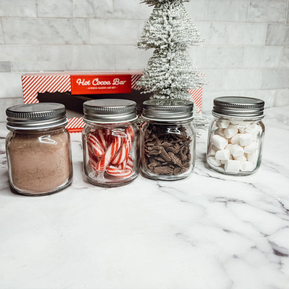 Hot Cocoa Bar Mason Jar Kit DIY Hot Chocolate Mix Gift Set With Toppings