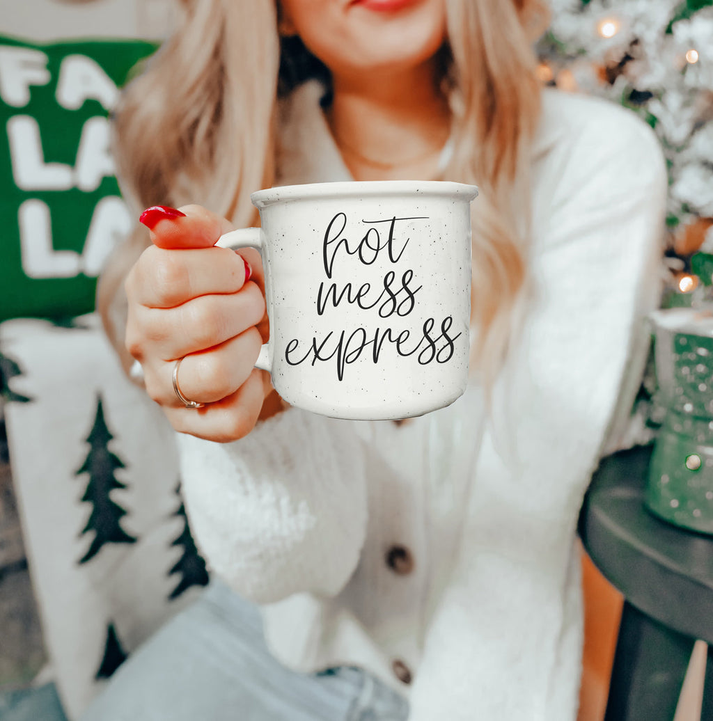 Hot Mess Express Ceramic Coffee Mug 14.5oz Double Sided Funny Owners Signature