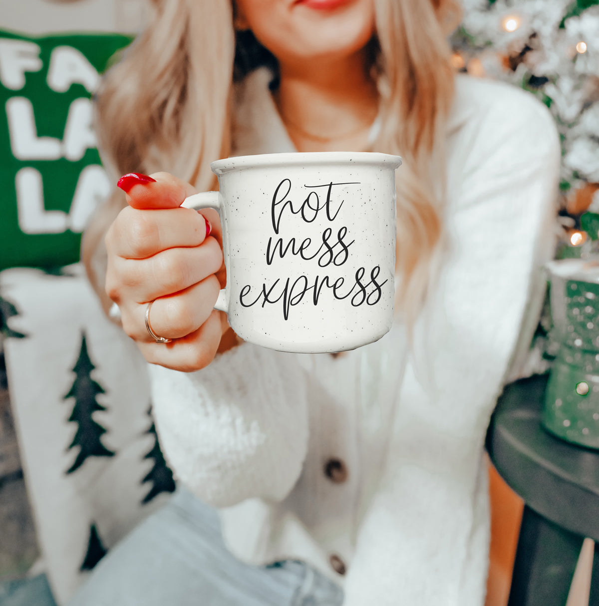 Hot Mess Express Ceramic Coffee Mug 14.5oz Double Sided Funny Owners Signature