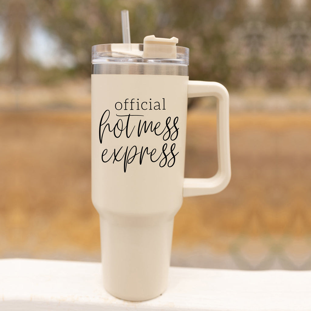 Hot Mess 40oz Tumbler With Lid And Straw - Insulated Travel Cup