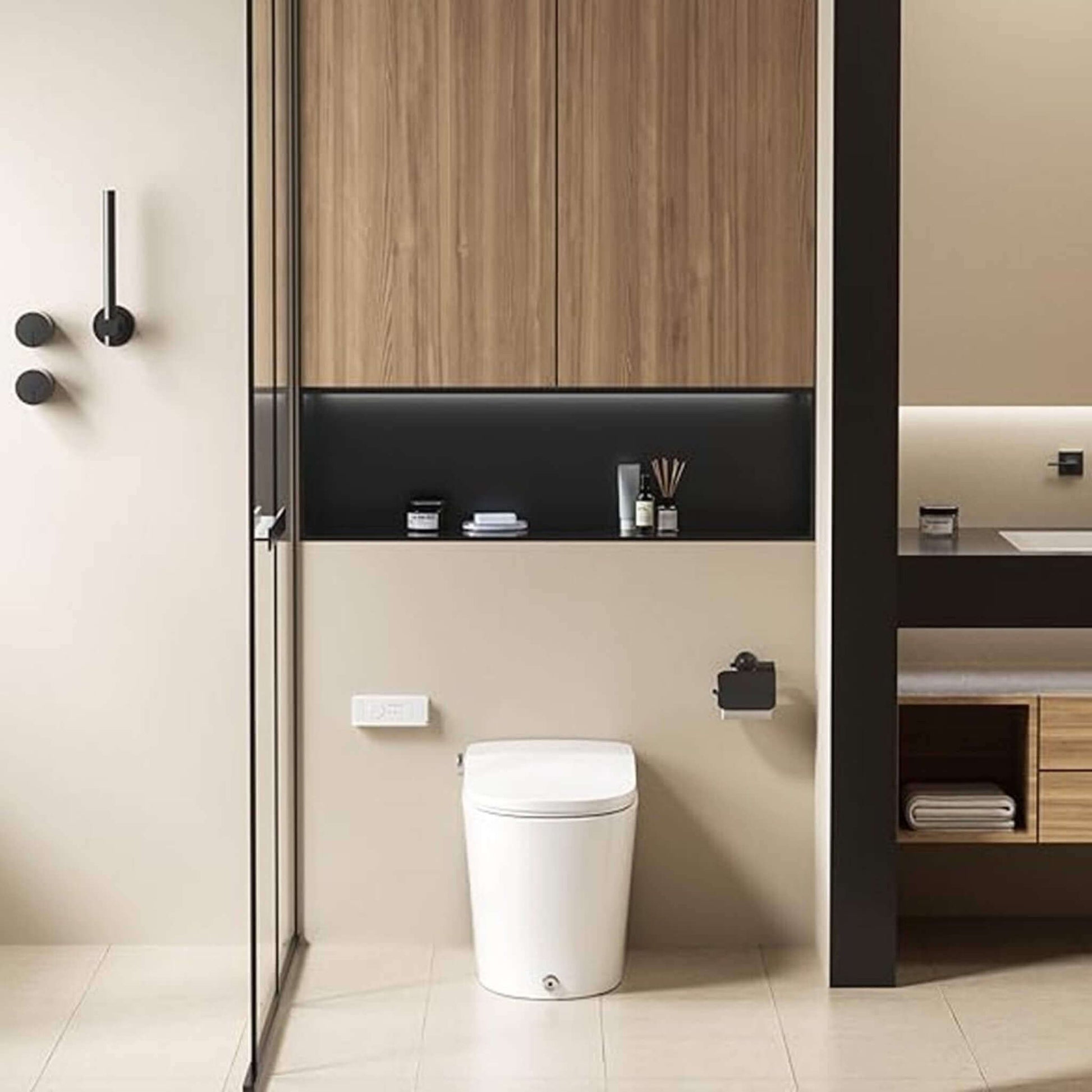 Nuvia Premium High-Power Flush Smart Toilet With Built-In Bidet And Elongated Heated Seat (SAK73926)